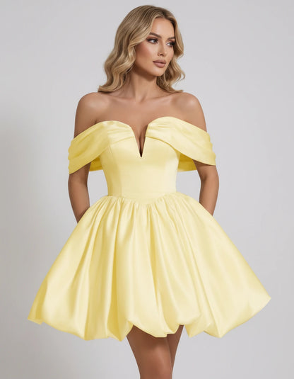 Alcyone Mini Dresses — Yellow | SKU: RB-0af8b3-yellow-2,RB-0af8b3-yellow-4,RB-0af8b3-yellow-6,RB-0af8b3-yellow-8,RB-0af8b3-yellow-10,RB-0af8b3-yellow-12,RB-0af8b3-yellow-14,RB-0af8b3-yellow-16,RB-0af8b3-yellow-16W,RB-0af8b3-yellow-18W,RB-0af8b3-yellow-20W,RB-0af8b3-yellow-22W