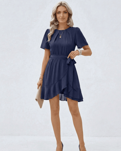 Navy Bodycon Round Neck Sleeveless Mini Dress | Formal Events, Everyday Wear & Weekend Wear, front view | Ramblion | SKU: NRD-512749386-navy-L-5078,NRD-512749386-navy-M-6814,NRD-512749386-navy-S-1367,NRD-512749386-navy-XL-8708,NRD-512749386-navy-XS-6414