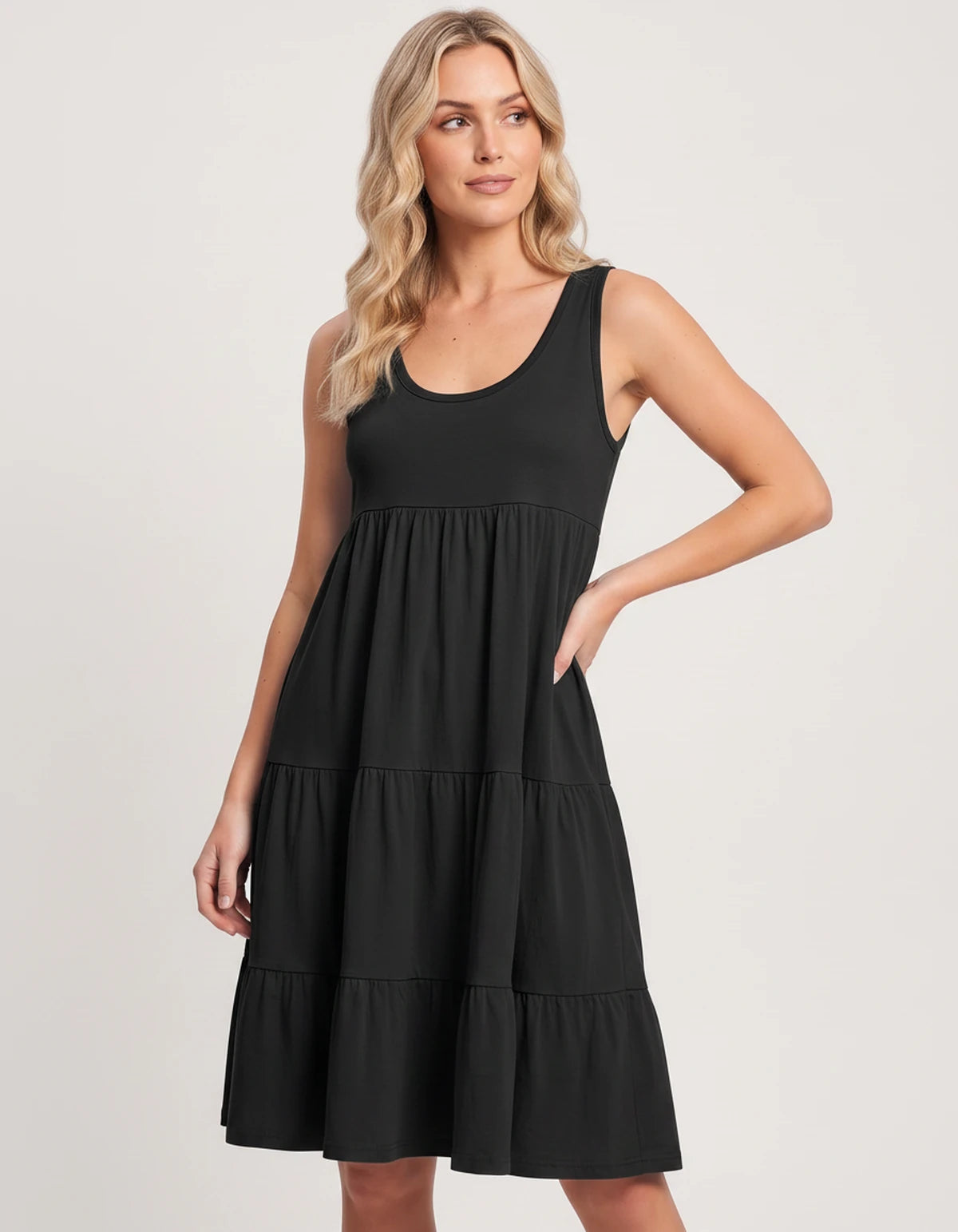 Amarante10 Midi Dresses — 8806-Black | SKU: RB-d1df1c-8806blc4-XS,RB-d1df1c-8806blc4-S,RB-d1df1c-8806blc4-M,RB-d1df1c-8806blc4-L,RB-d1df1c-8806blc4-XL,RB-d1df1c-8806blc4-2XL