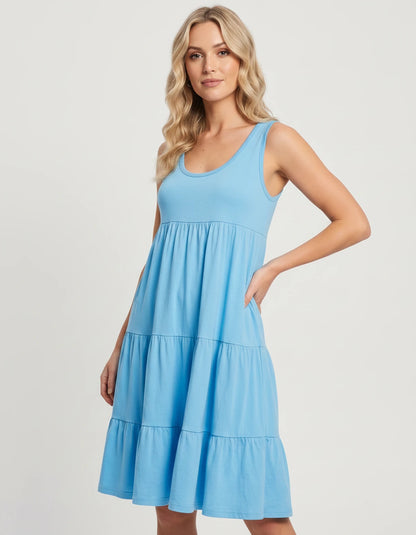 Amarante10 Midi Dresses — 8806-Sky Blue | SKU: RB-d1df1c-8806sk63-XS,RB-d1df1c-8806sk63-S,RB-d1df1c-8806sk63-M,RB-d1df1c-8806sk63-L,RB-d1df1c-8806sk63-XL,RB-d1df1c-8806sk63-2XL