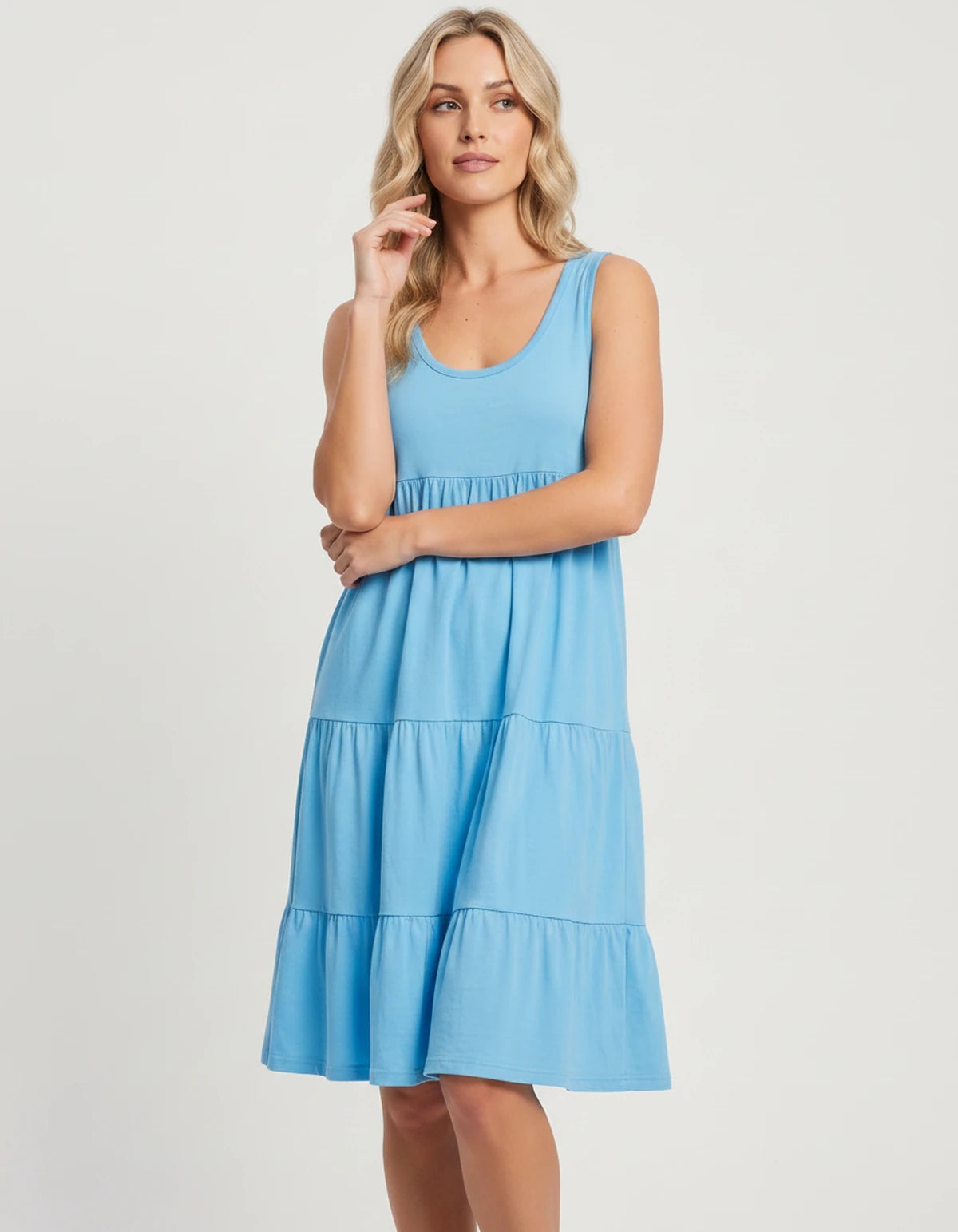 Amarante10 Midi Dresses — 8806-Sky Blue | SKU: RB-d1df1c-8806sk63-XS,RB-d1df1c-8806sk63-S,RB-d1df1c-8806sk63-M,RB-d1df1c-8806sk63-L,RB-d1df1c-8806sk63-XL,RB-d1df1c-8806sk63-2XL