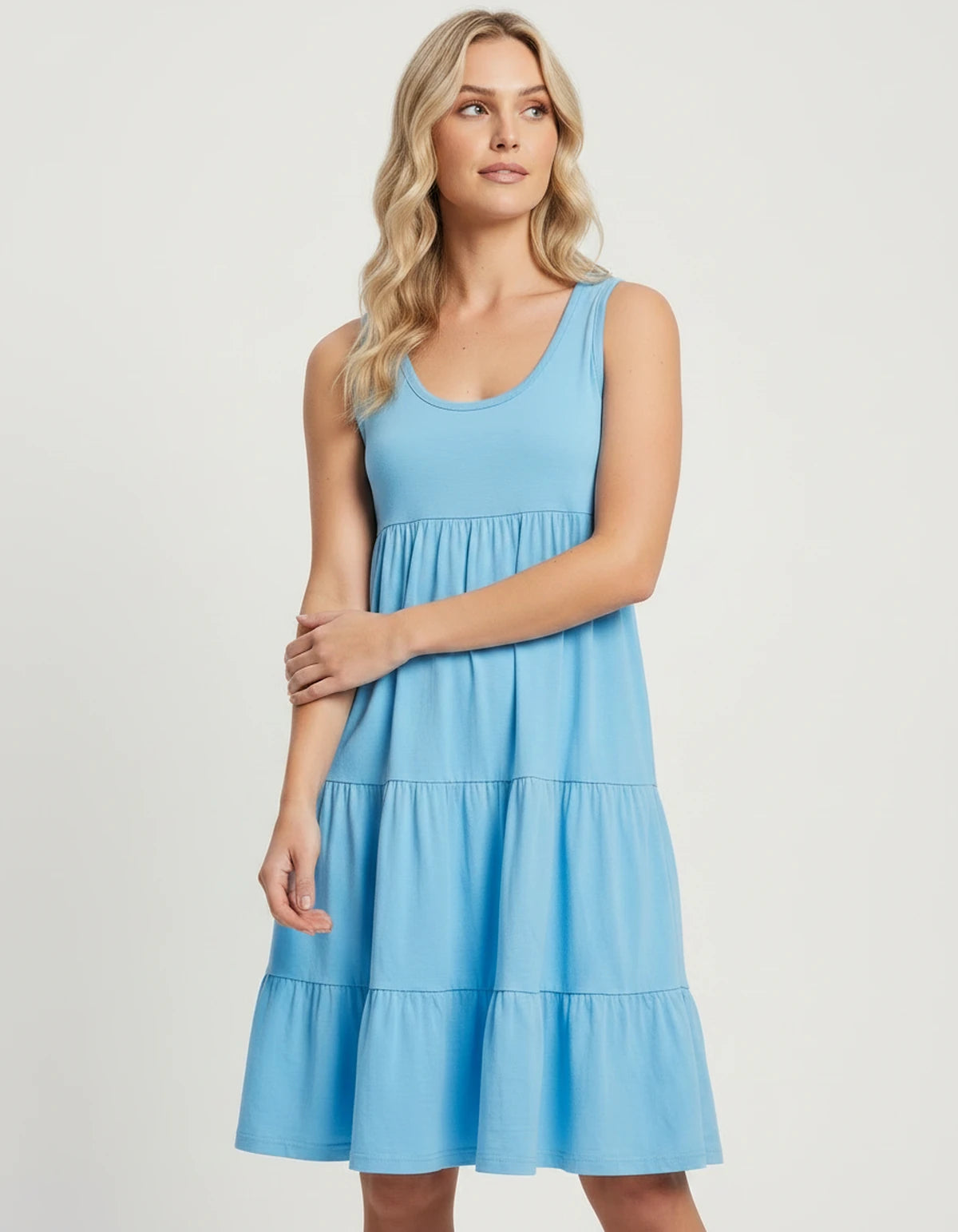 Amarante10 Midi Dresses — 8806-Sky Blue | SKU: RB-d1df1c-8806sk63-XS,RB-d1df1c-8806sk63-S,RB-d1df1c-8806sk63-M,RB-d1df1c-8806sk63-L,RB-d1df1c-8806sk63-XL,RB-d1df1c-8806sk63-2XL