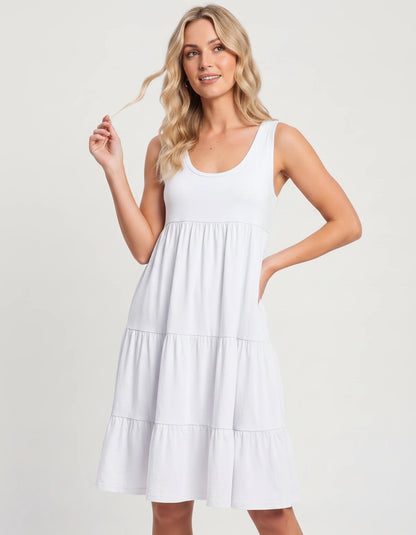 Amarante10 Midi Dresses — 8806-White | SKU: RB-d1df1c-8806whe7-XS,RB-d1df1c-8806whe7-S,RB-d1df1c-8806whe7-M,RB-d1df1c-8806whe7-L,RB-d1df1c-8806whe7-XL,RB-d1df1c-8806whe7-2XL