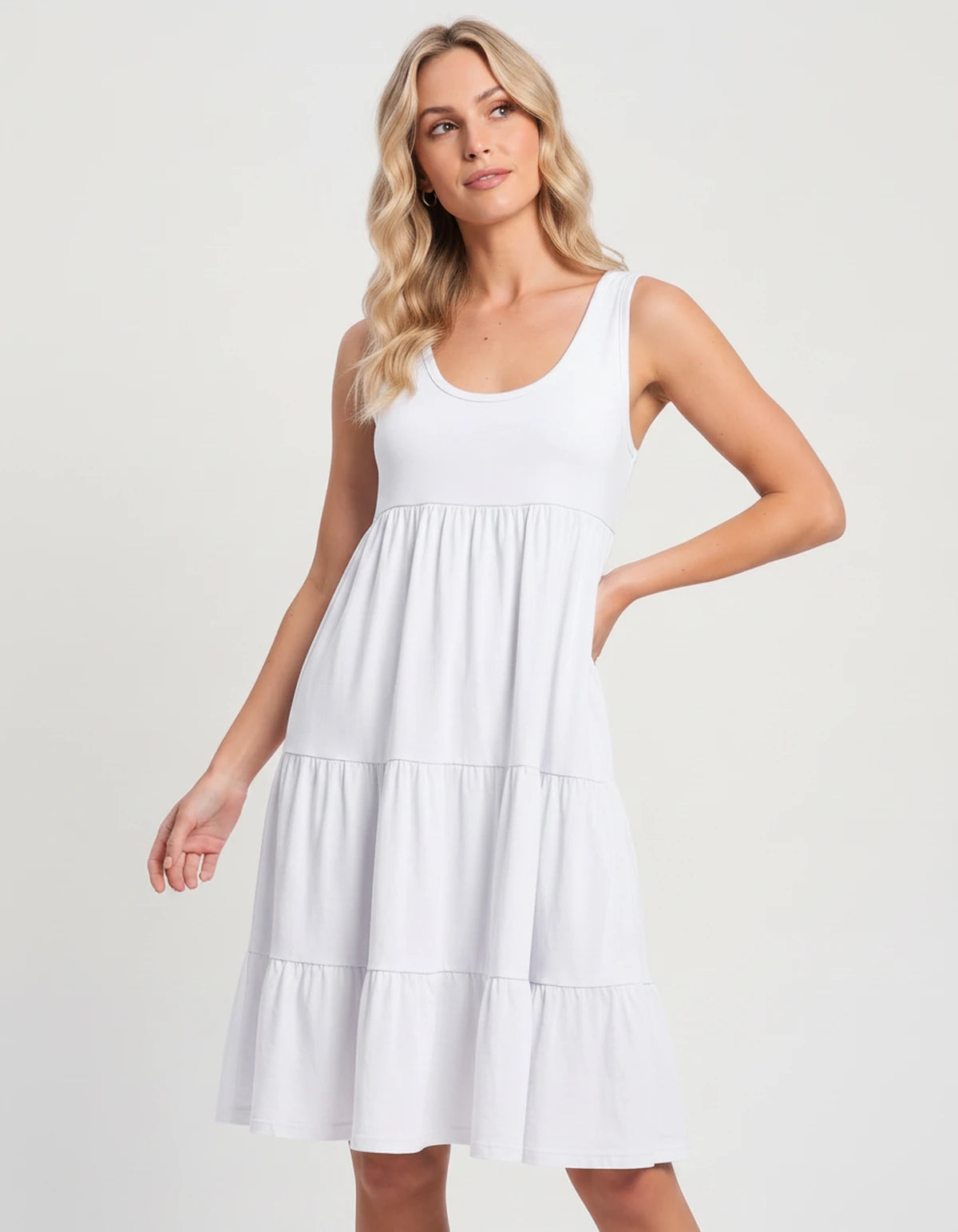 Amarante10 Midi Dresses — 8806-White | SKU: RB-d1df1c-8806whe7-XS,RB-d1df1c-8806whe7-S,RB-d1df1c-8806whe7-M,RB-d1df1c-8806whe7-L,RB-d1df1c-8806whe7-XL,RB-d1df1c-8806whe7-2XL