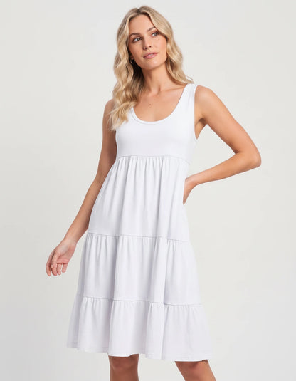Amarante10 Midi Dresses — 8806-White | SKU: RB-d1df1c-8806whe7-XS,RB-d1df1c-8806whe7-S,RB-d1df1c-8806whe7-M,RB-d1df1c-8806whe7-L,RB-d1df1c-8806whe7-XL,RB-d1df1c-8806whe7-2XL