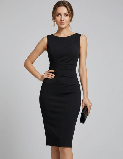 Amarante2 Midi Dresses — Black | SKU: RB-19bca5-black-XS,RB-19bca5-black-S,RB-19bca5-black-M,RB-19bca5-black-L,RB-19bca5-black-XL,RB-19bca5-black-2XL