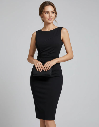 Amarante2 Midi Dresses — Black | SKU: RB-19bca5-black-XS,RB-19bca5-black-S,RB-19bca5-black-M,RB-19bca5-black-L,RB-19bca5-black-XL,RB-19bca5-black-2XL