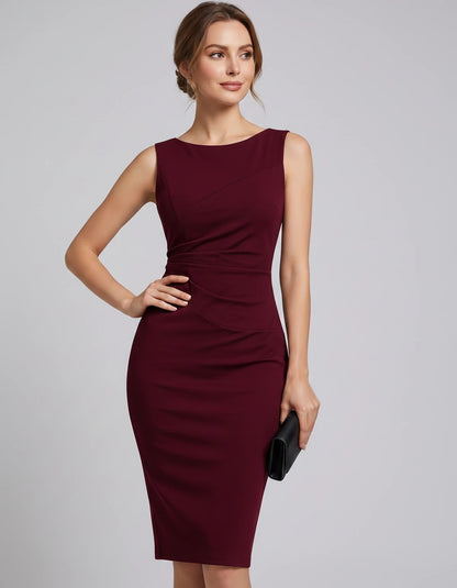 Amarante2 Midi Dresses — Burgundy | SKU: RB-19bca5-burgundy-XS,RB-19bca5-burgundy-S,RB-19bca5-burgundy-M,RB-19bca5-burgundy-L,RB-19bca5-burgundy-XL,RB-19bca5-burgundy-2XL