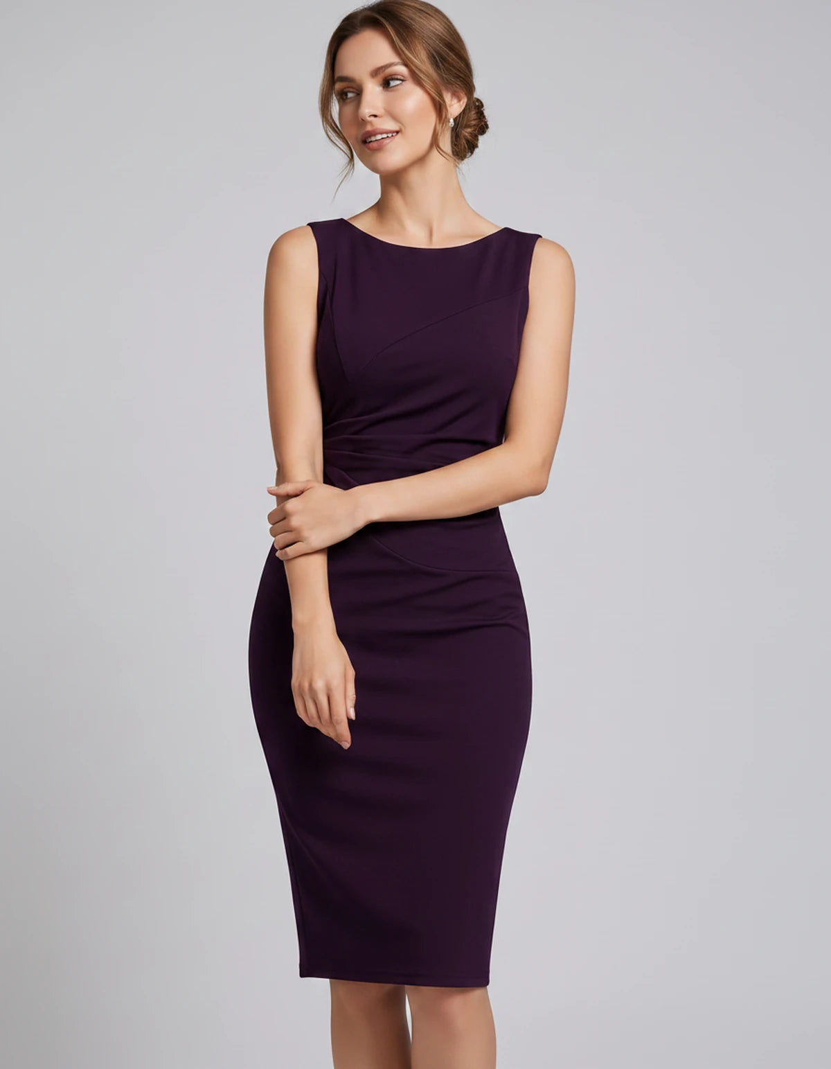 Amarante2 Midi Dresses — Purple | SKU: RB-19bca5-purple-XS,RB-19bca5-purple-S,RB-19bca5-purple-M,RB-19bca5-purple-L,RB-19bca5-purple-XL,RB-19bca5-purple-2XL