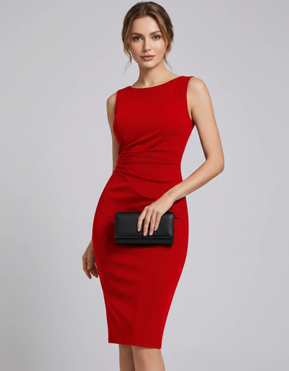 Amarante2 Midi Dresses — Red | SKU: RB-19bca5-red-XS,RB-19bca5-red-S,RB-19bca5-red-M,RB-19bca5-red-L,RB-19bca5-red-XL,RB-19bca5-red-2XL