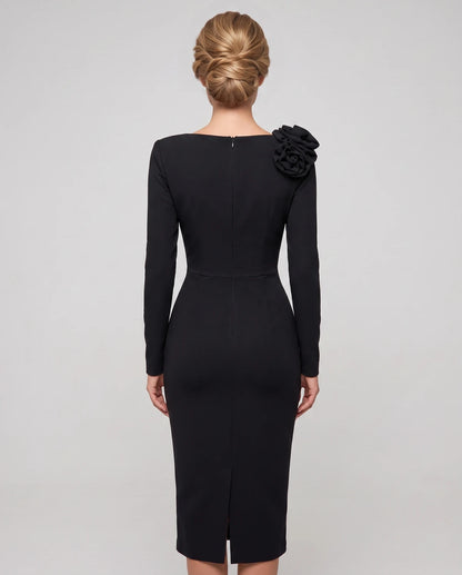 Amarante6 Midi Dresses — Black | SKU: RB-fca265-black-XS,RB-fca265-black-S,RB-fca265-black-M,RB-fca265-black-L,RB-fca265-black-XL,RB-fca265-black-2XL