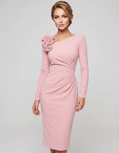 Amarante6 Midi Dresses — Pink | SKU: RB-fca265-pink-XS,RB-fca265-pink-S,RB-fca265-pink-M,RB-fca265-pink-L,RB-fca265-pink-XL,RB-fca265-pink-2XL