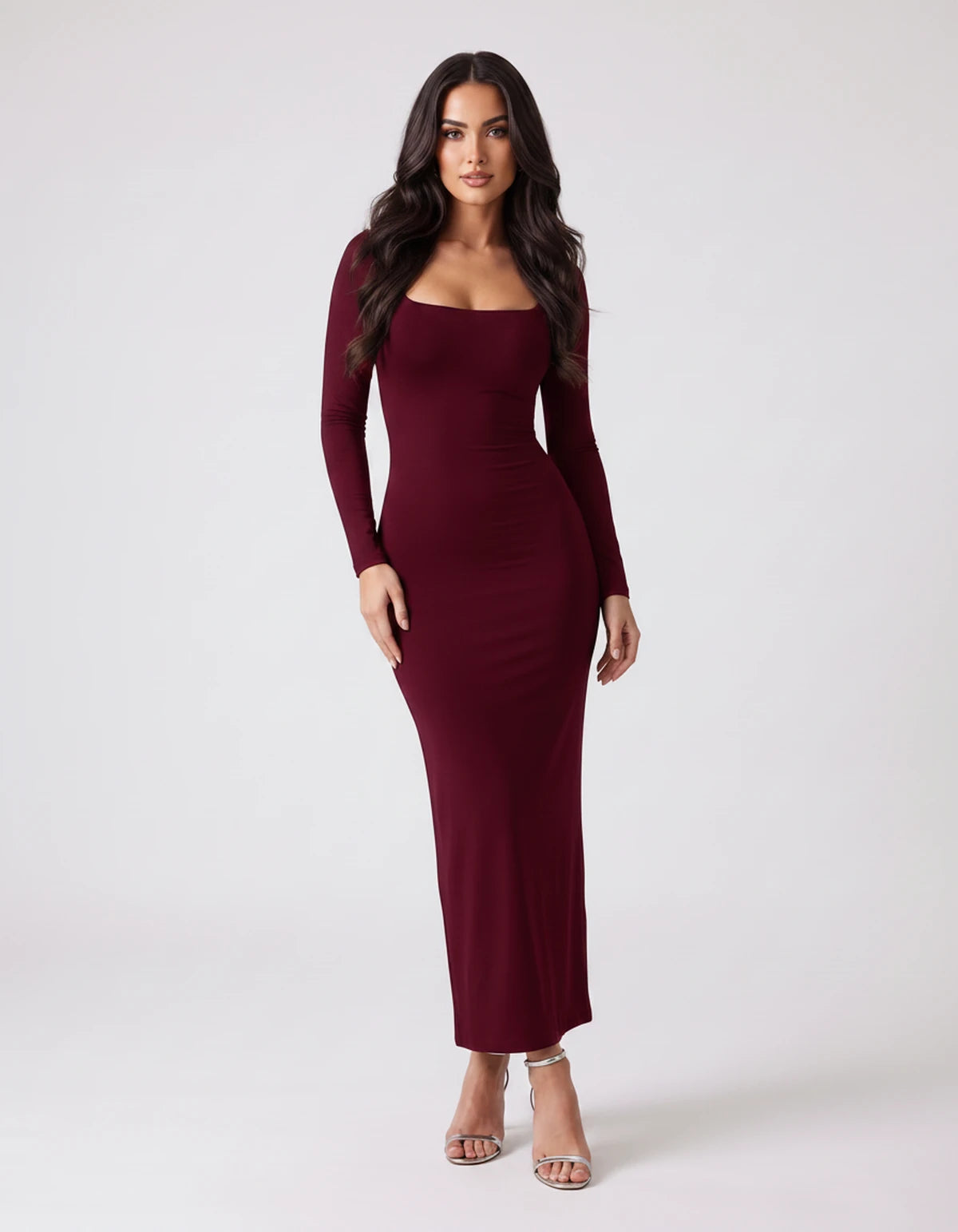 Amarante8 Midi Dresses — Burgundy | SKU: RB-bea5d4-burgundy-XS,RB-bea5d4-burgundy-S,RB-bea5d4-burgundy-M,RB-bea5d4-burgundy-L,RB-bea5d4-burgundy-XL