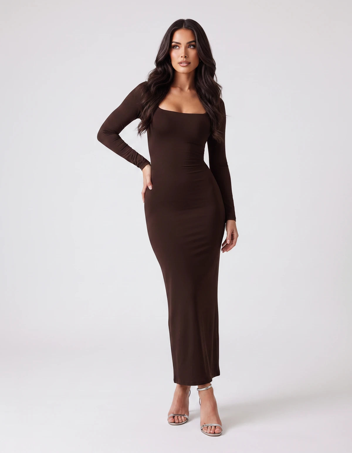 Amarante8 Midi Dresses — Light Brown | SKU: RB-bea5d4-lightb1e-XS,RB-bea5d4-lightb1e-S,RB-bea5d4-lightb1e-M,RB-bea5d4-lightb1e-L,RB-bea5d4-lightb1e-XL