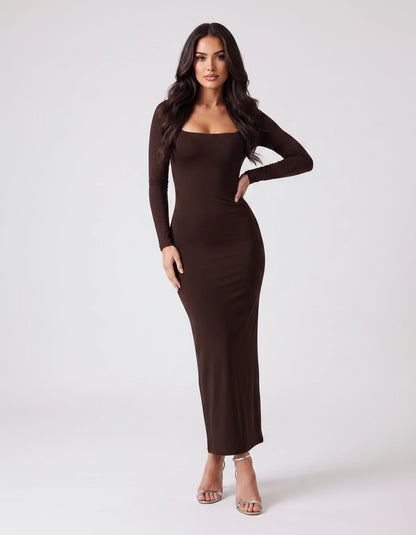 Amarante8 Midi Dresses — Light Brown | SKU: RB-bea5d4-lightb1e-XS,RB-bea5d4-lightb1e-S,RB-bea5d4-lightb1e-M,RB-bea5d4-lightb1e-L,RB-bea5d4-lightb1e-XL