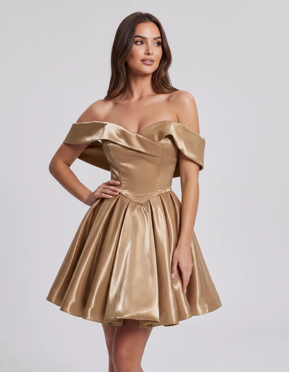 Amaranteelle Mini Dresses — Champagne | SKU: RB-28ce3f-champa2e-XS,RB-28ce3f-champa2e-S,RB-28ce3f-champa2e-M,RB-28ce3f-champa2e-L,RB-28ce3f-champa2e-XL,RB-28ce3f-champa2e-2XL