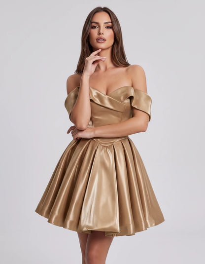 Amaranteelle Mini Dresses — Champagne | SKU: RB-28ce3f-champa2e-XS,RB-28ce3f-champa2e-S,RB-28ce3f-champa2e-M,RB-28ce3f-champa2e-L,RB-28ce3f-champa2e-XL,RB-28ce3f-champa2e-2XL