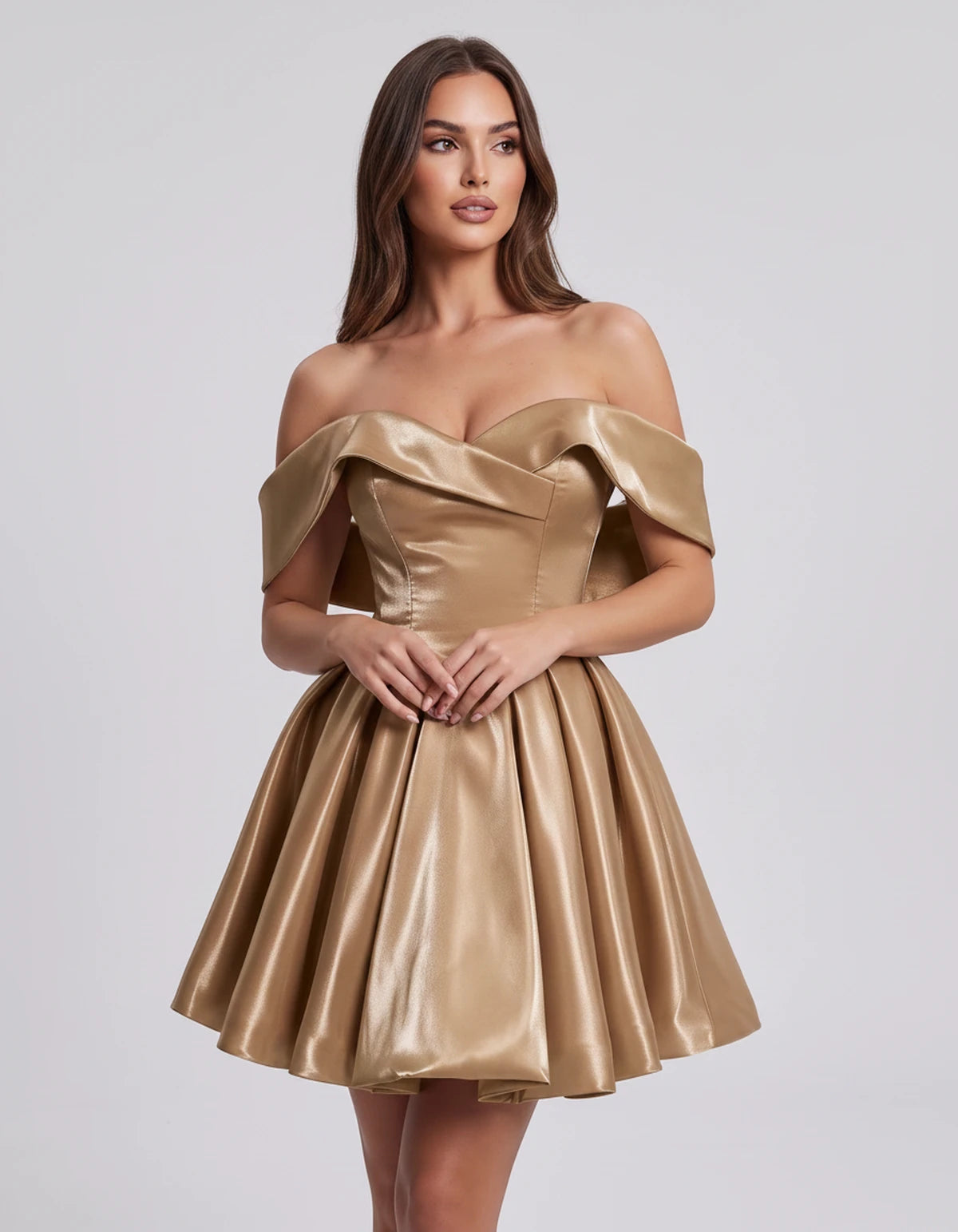 Amaranteelle Mini Dresses — Champagne | SKU: RB-28ce3f-champa2e-XS,RB-28ce3f-champa2e-S,RB-28ce3f-champa2e-M,RB-28ce3f-champa2e-L,RB-28ce3f-champa2e-XL,RB-28ce3f-champa2e-2XL