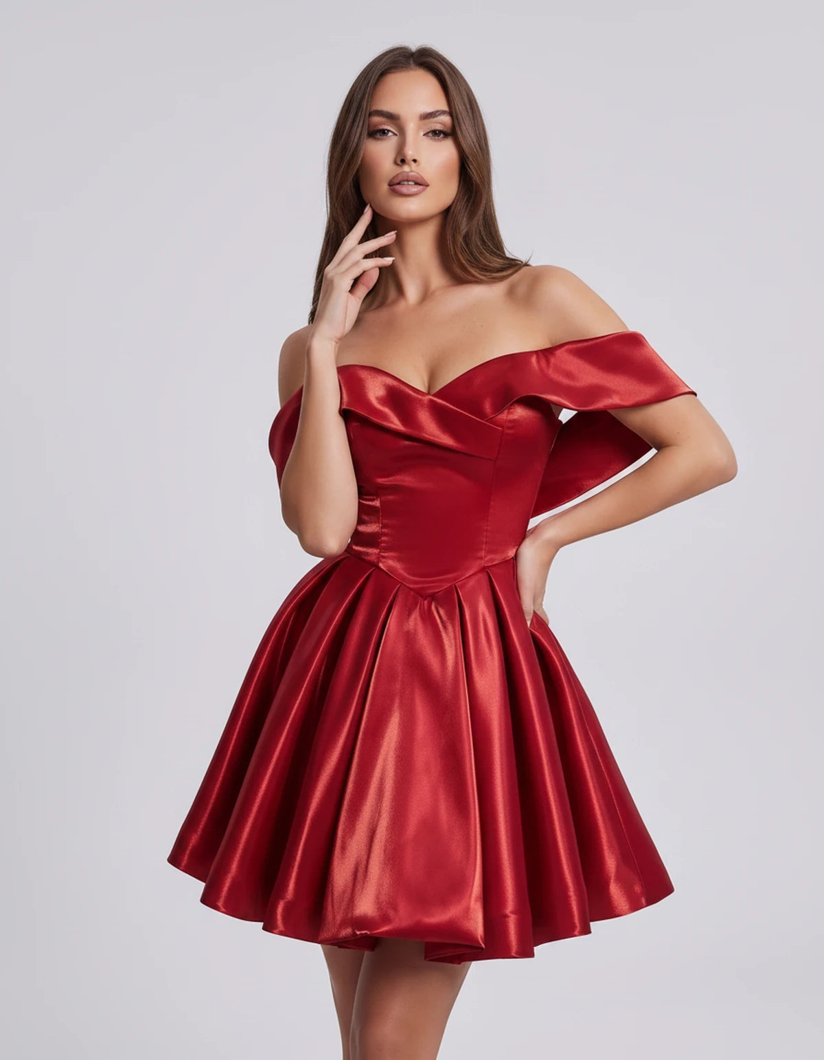 Amaranteelle Mini Dresses — Red | SKU: RB-28ce3f-red-XS,RB-28ce3f-red-S,RB-28ce3f-red-M,RB-28ce3f-red-L,RB-28ce3f-red-XL,RB-28ce3f-red-2XL