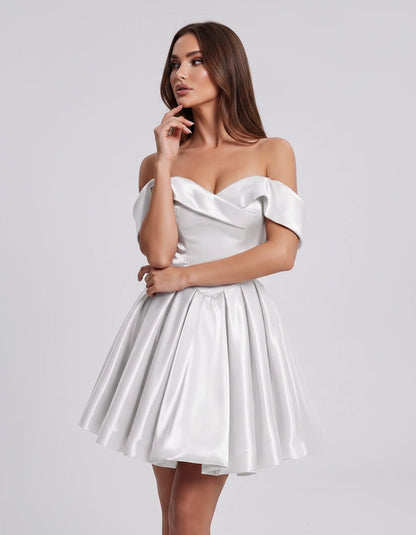 Amaranteelle Mini Dresses — White | SKU: RB-28ce3f-white-XS,RB-28ce3f-white-S,RB-28ce3f-white-M,RB-28ce3f-white-L,RB-28ce3f-white-XL,RB-28ce3f-white-2XL