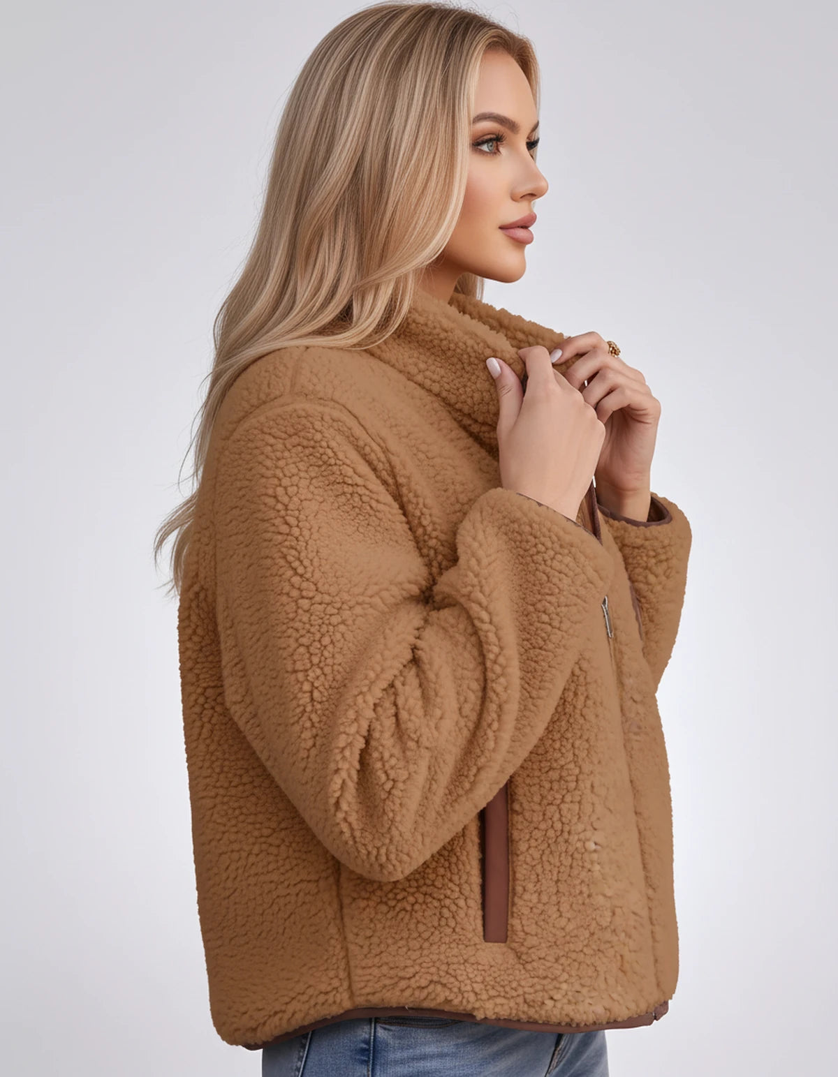 Amberline Jackets — Brown | SKU: RB-860456-brown-XS,RB-860456-brown-S,RB-860456-brown-M,RB-860456-brown-L,RB-860456-brown-XL,RB-860456-brown-2XL