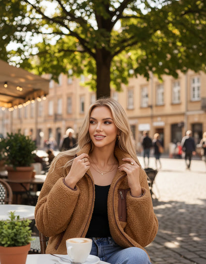 Amberline Jackets — Brown | SKU: RB-860456-brown-XS,RB-860456-brown-S,RB-860456-brown-M,RB-860456-brown-L,RB-860456-brown-XL,RB-860456-brown-2XL