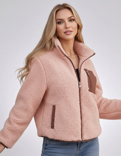 Amberline Jackets — Pink | SKU: RB-860456-pink-XS,RB-860456-pink-S,RB-860456-pink-M,RB-860456-pink-L,RB-860456-pink-XL,RB-860456-pink-2XL