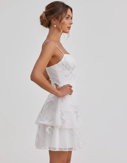 Ambrosia Mini Dresses — White | SKU: RB-d8ae9f-white-2,RB-d8ae9f-white-4,RB-d8ae9f-white-6,RB-d8ae9f-white-8,RB-d8ae9f-white-10,RB-d8ae9f-white-12,RB-d8ae9f-white-14,RB-d8ae9f-white-16,RB-d8ae9f-white-16W,RB-d8ae9f-white-18W,RB-d8ae9f-white-20W,RB-d8ae9f-white-22W