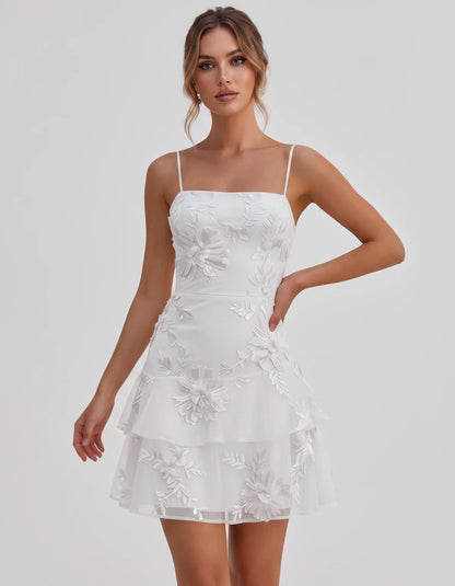 Ambrosia Mini Dresses — White | SKU: RB-d8ae9f-white-2,RB-d8ae9f-white-4,RB-d8ae9f-white-6,RB-d8ae9f-white-8,RB-d8ae9f-white-10,RB-d8ae9f-white-12,RB-d8ae9f-white-14,RB-d8ae9f-white-16,RB-d8ae9f-white-16W,RB-d8ae9f-white-18W,RB-d8ae9f-white-20W,RB-d8ae9f-white-22W