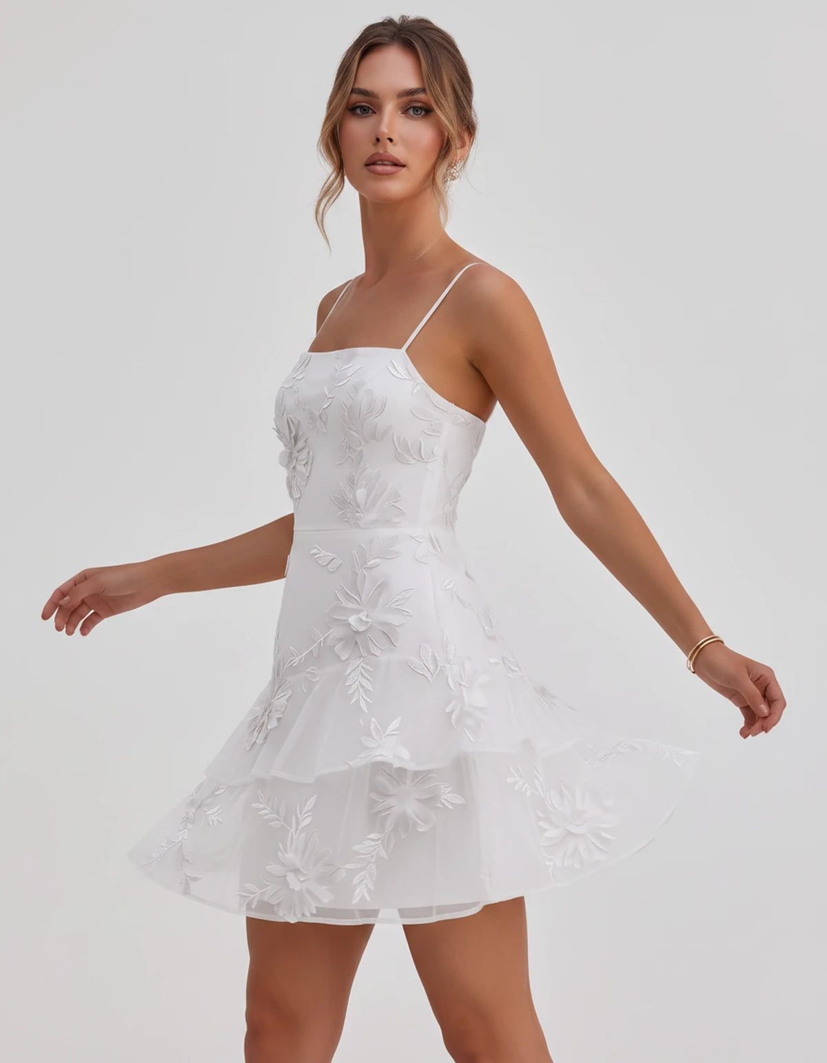 Ambrosia Mini Dresses — White | SKU: RB-d8ae9f-white-2,RB-d8ae9f-white-4,RB-d8ae9f-white-6,RB-d8ae9f-white-8,RB-d8ae9f-white-10,RB-d8ae9f-white-12,RB-d8ae9f-white-14,RB-d8ae9f-white-16,RB-d8ae9f-white-16W,RB-d8ae9f-white-18W,RB-d8ae9f-white-20W,RB-d8ae9f-white-22W