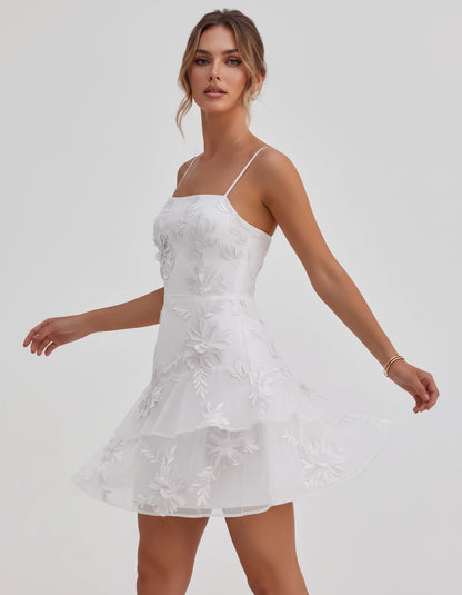 Ambrosia Mini Dresses — White | SKU: RB-d8ae9f-white-2,RB-d8ae9f-white-4,RB-d8ae9f-white-6,RB-d8ae9f-white-8,RB-d8ae9f-white-10,RB-d8ae9f-white-12,RB-d8ae9f-white-14,RB-d8ae9f-white-16,RB-d8ae9f-white-16W,RB-d8ae9f-white-18W,RB-d8ae9f-white-20W,RB-d8ae9f-white-22W
