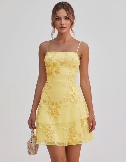 Ambrosia Mini Dresses — Yellow | SKU: RB-d8ae9f-yellow-2,RB-d8ae9f-yellow-4,RB-d8ae9f-yellow-6,RB-d8ae9f-yellow-8,RB-d8ae9f-yellow-10,RB-d8ae9f-yellow-12,RB-d8ae9f-yellow-14,RB-d8ae9f-yellow-16,RB-d8ae9f-yellow-16W,RB-d8ae9f-yellow-18W,RB-d8ae9f-yellow-20W,RB-d8ae9f-yellow-22W