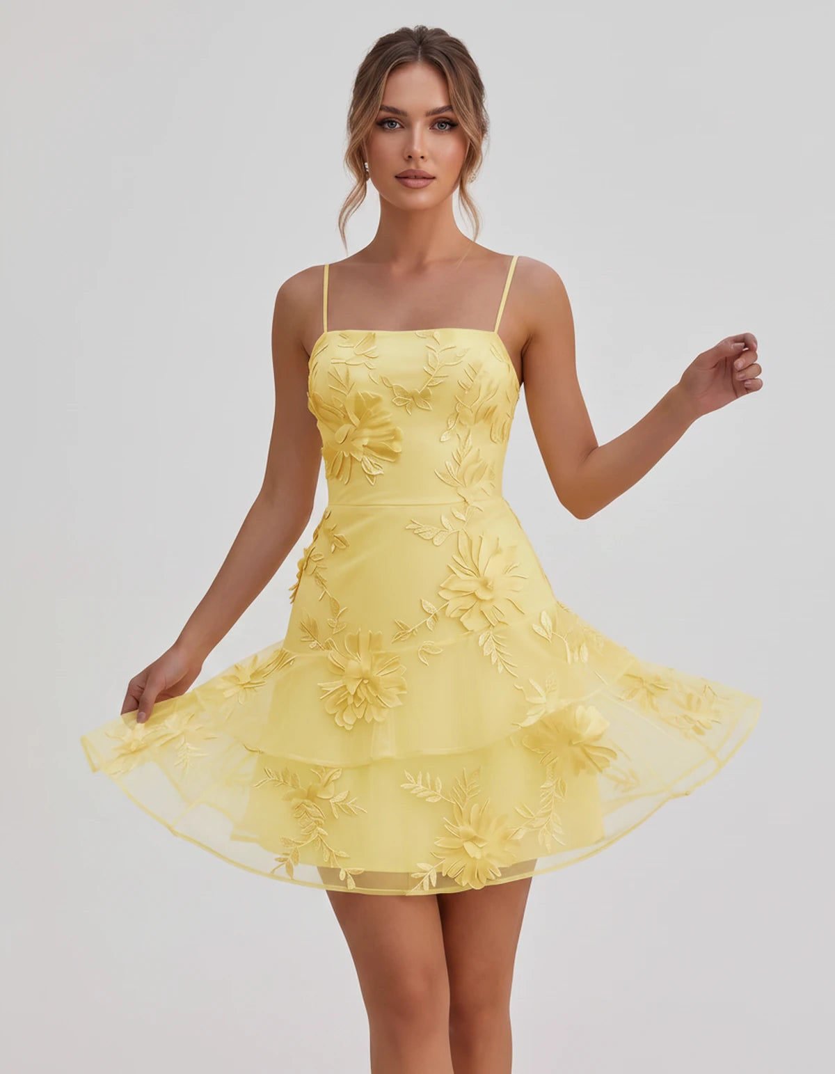 Ambrosia Mini Dresses — Yellow | SKU: RB-d8ae9f-yellow-2,RB-d8ae9f-yellow-4,RB-d8ae9f-yellow-6,RB-d8ae9f-yellow-8,RB-d8ae9f-yellow-10,RB-d8ae9f-yellow-12,RB-d8ae9f-yellow-14,RB-d8ae9f-yellow-16,RB-d8ae9f-yellow-16W,RB-d8ae9f-yellow-18W,RB-d8ae9f-yellow-20W,RB-d8ae9f-yellow-22W