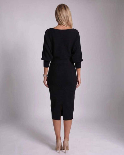 Ramblion Anya midi dress — cowl neck neckline · styled view 27 · styled for cocktail season