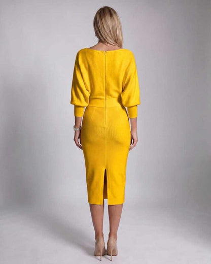 Ramblion Anya midi dress — cowl neck neckline · styled view 33 · styled for cocktail season