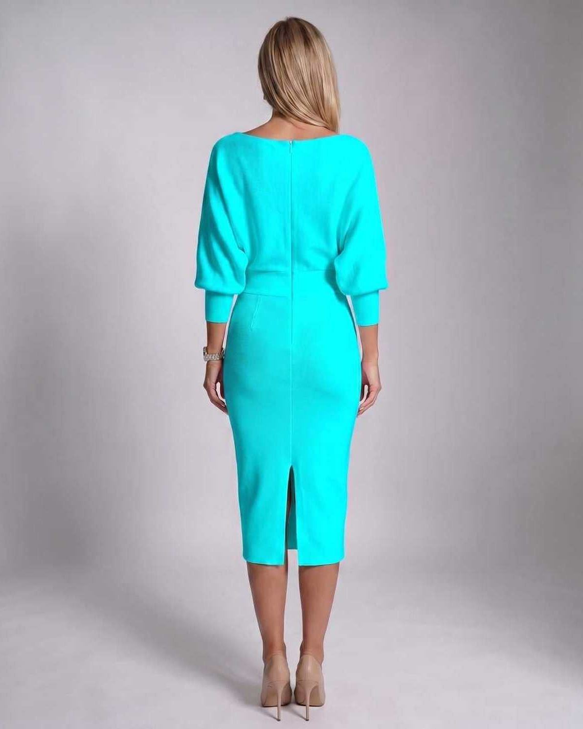 Ramblion Anya midi dress — cowl neck neckline · styled view 35 · styled for cocktail season
