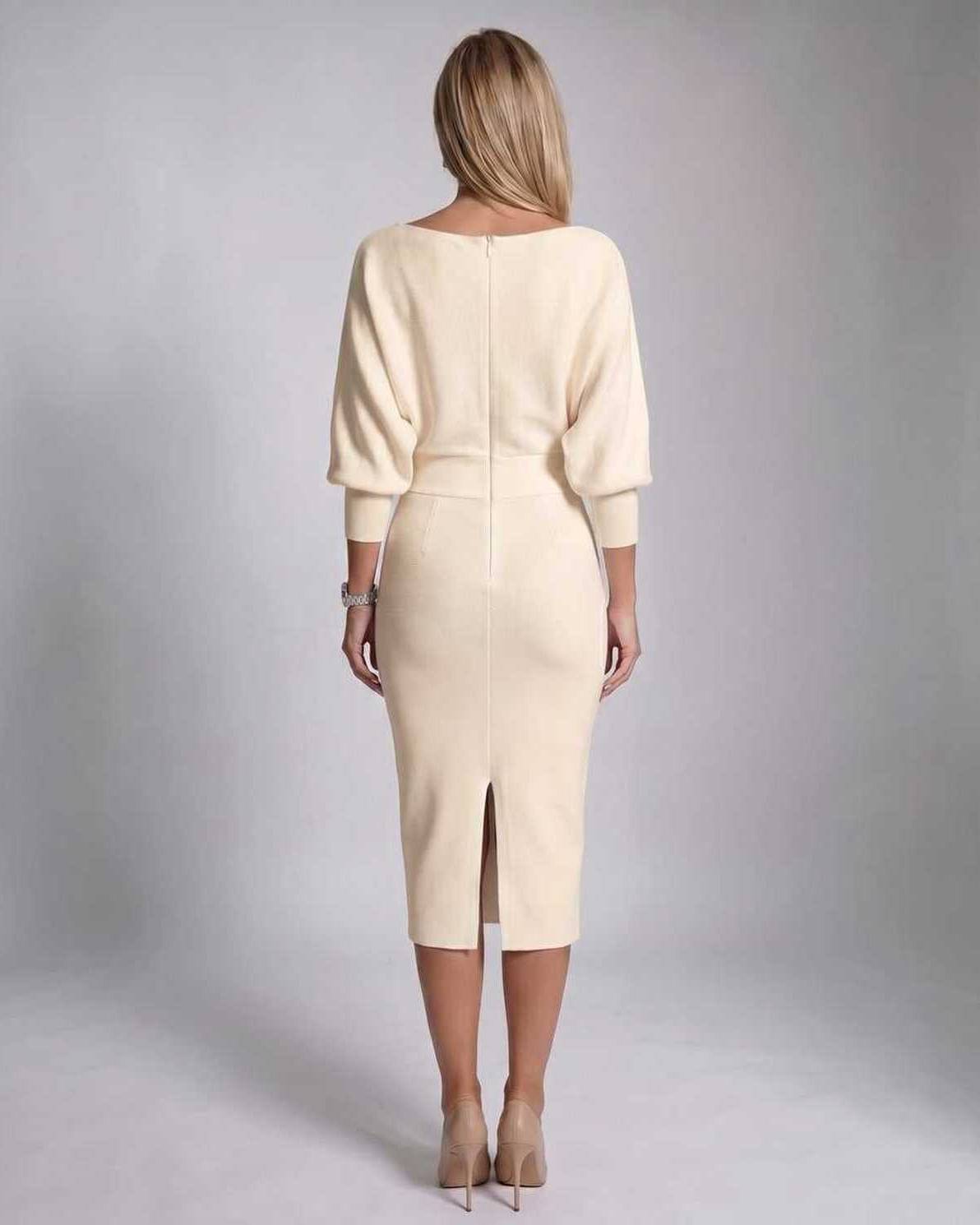 Ramblion Anya midi dress — cowl neck neckline · styled view 37 · styled for cocktail season