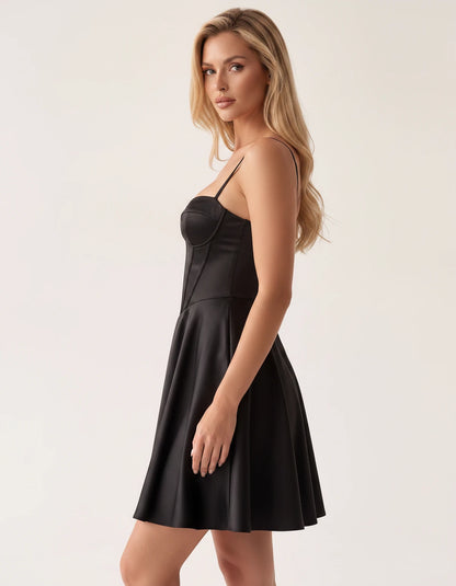 Armelle Mini Dresses — Black | SKU: RB-1f651d-black-2,RB-1f651d-black-4,RB-1f651d-black-6,RB-1f651d-black-8,RB-1f651d-black-10,RB-1f651d-black-12,RB-1f651d-black-14,RB-1f651d-black-16,RB-1f651d-black-16W,RB-1f651d-black-18W,RB-1f651d-black-20W,RB-1f651d-black-22W