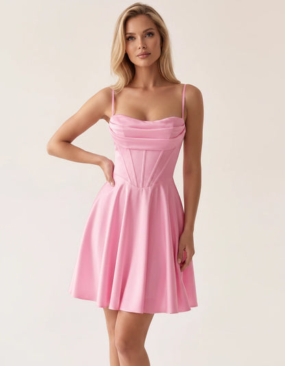 Armelle Mini Dresses — Pink | SKU: RB-1f651d-pink-2,RB-1f651d-pink-4,RB-1f651d-pink-6,RB-1f651d-pink-8,RB-1f651d-pink-10,RB-1f651d-pink-12,RB-1f651d-pink-14,RB-1f651d-pink-16,RB-1f651d-pink-16W,RB-1f651d-pink-18W,RB-1f651d-pink-20W,RB-1f651d-pink-22W