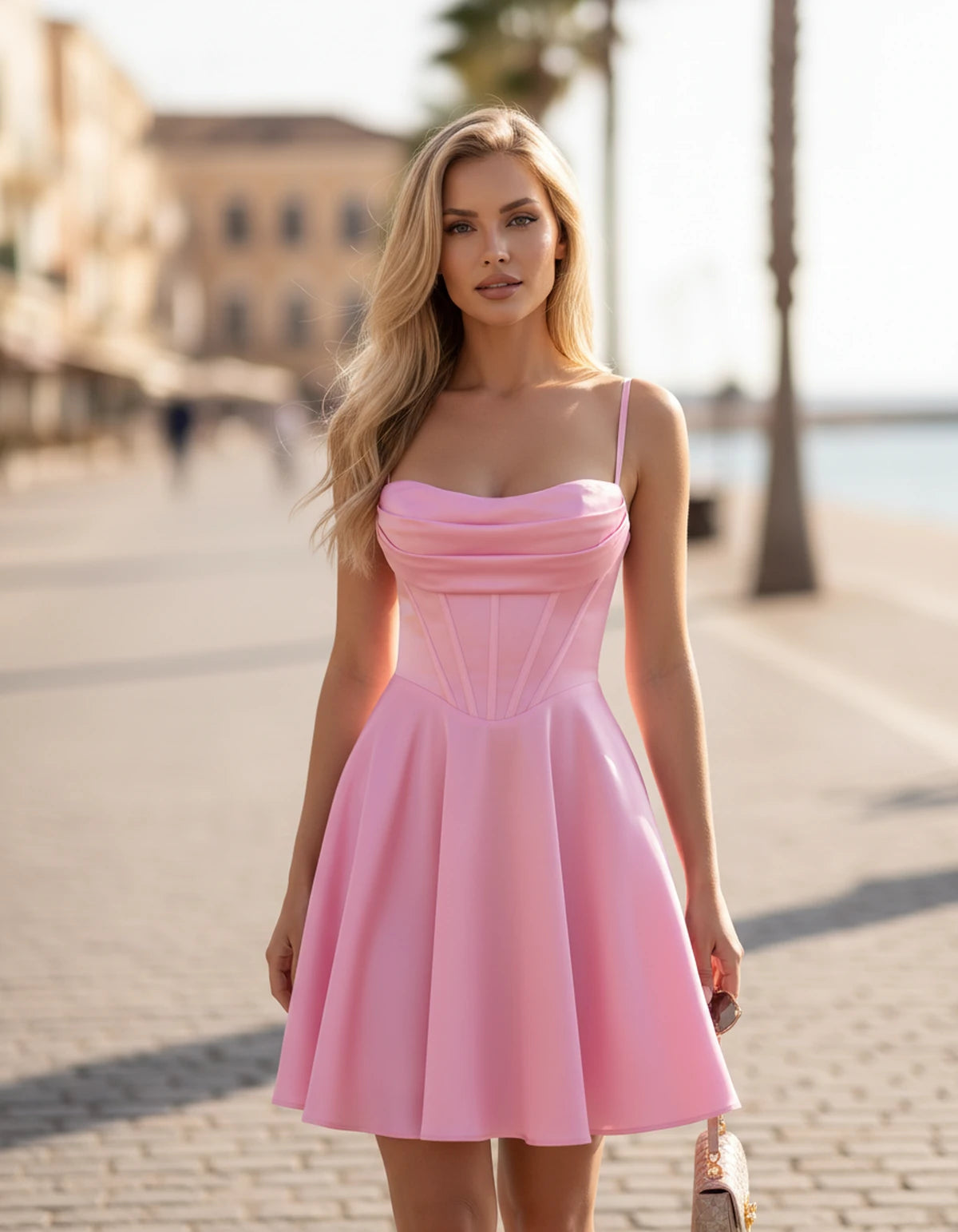 Armelle Mini Dresses — Pink | SKU: RB-1f651d-pink-2,RB-1f651d-pink-4,RB-1f651d-pink-6,RB-1f651d-pink-8,RB-1f651d-pink-10,RB-1f651d-pink-12,RB-1f651d-pink-14,RB-1f651d-pink-16,RB-1f651d-pink-16W,RB-1f651d-pink-18W,RB-1f651d-pink-20W,RB-1f651d-pink-22W