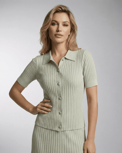 Asha Polo green mini dress by RAMBLION, 100% cotton, round neck, smooth texture for summer, perfect for casual outings.