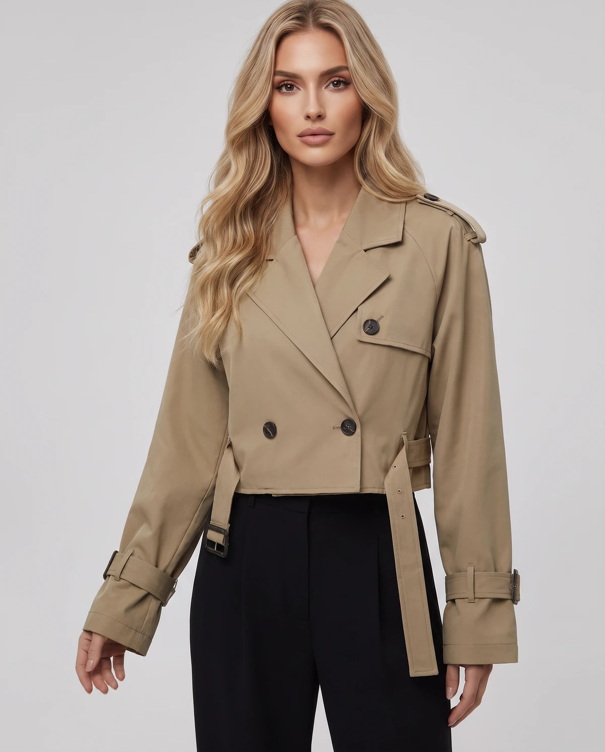 Ashelialle Jackets — Brown | SKU: RB-824279-brown-XS,RB-824279-brown-S,RB-824279-brown-M,RB-824279-brown-L,RB-824279-brown-XL