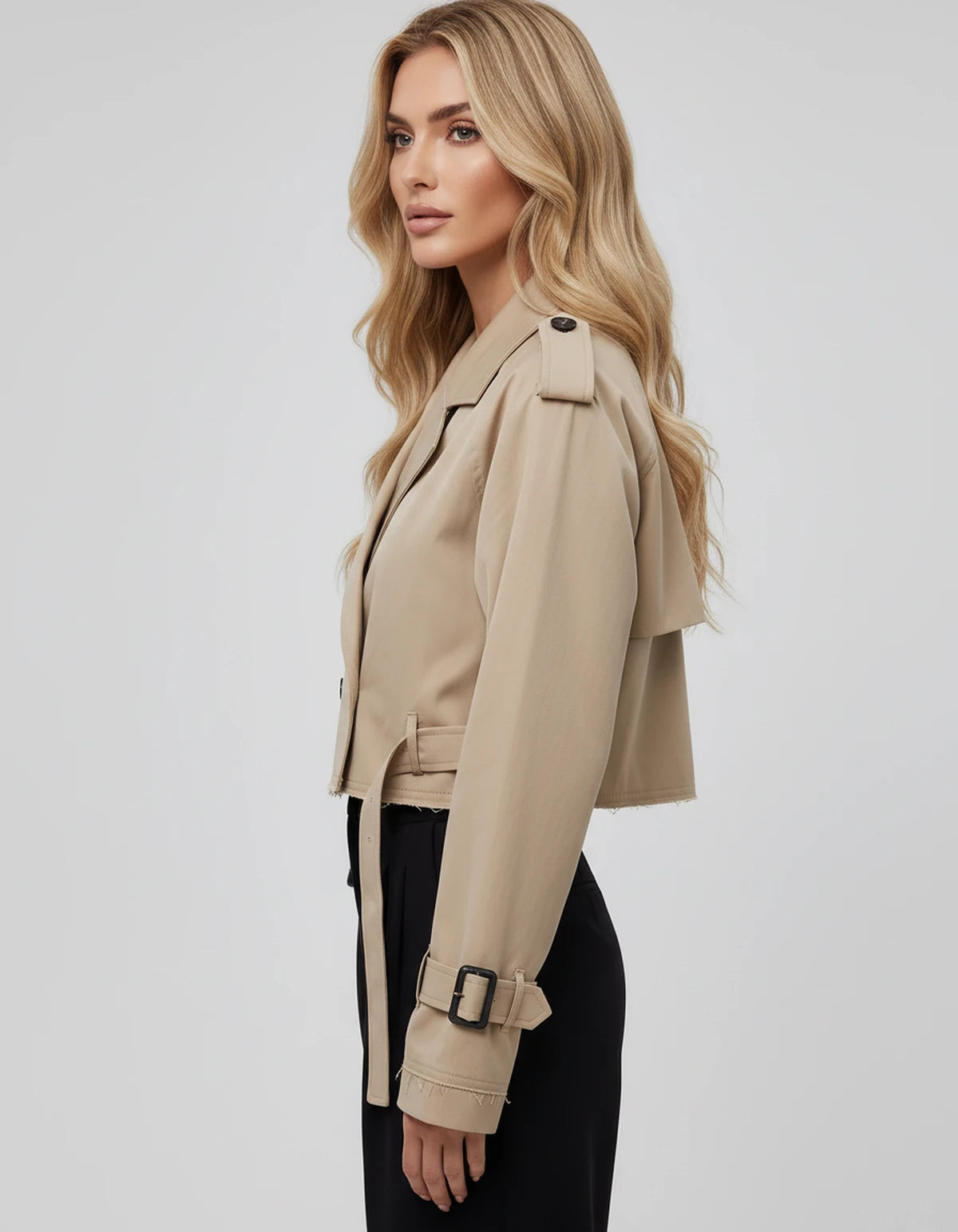 Ashelialle Jackets — Khaki | SKU: RB-824279-khaki-XS,RB-824279-khaki-S,RB-824279-khaki-M,RB-824279-khaki-L,RB-824279-khaki-XL
