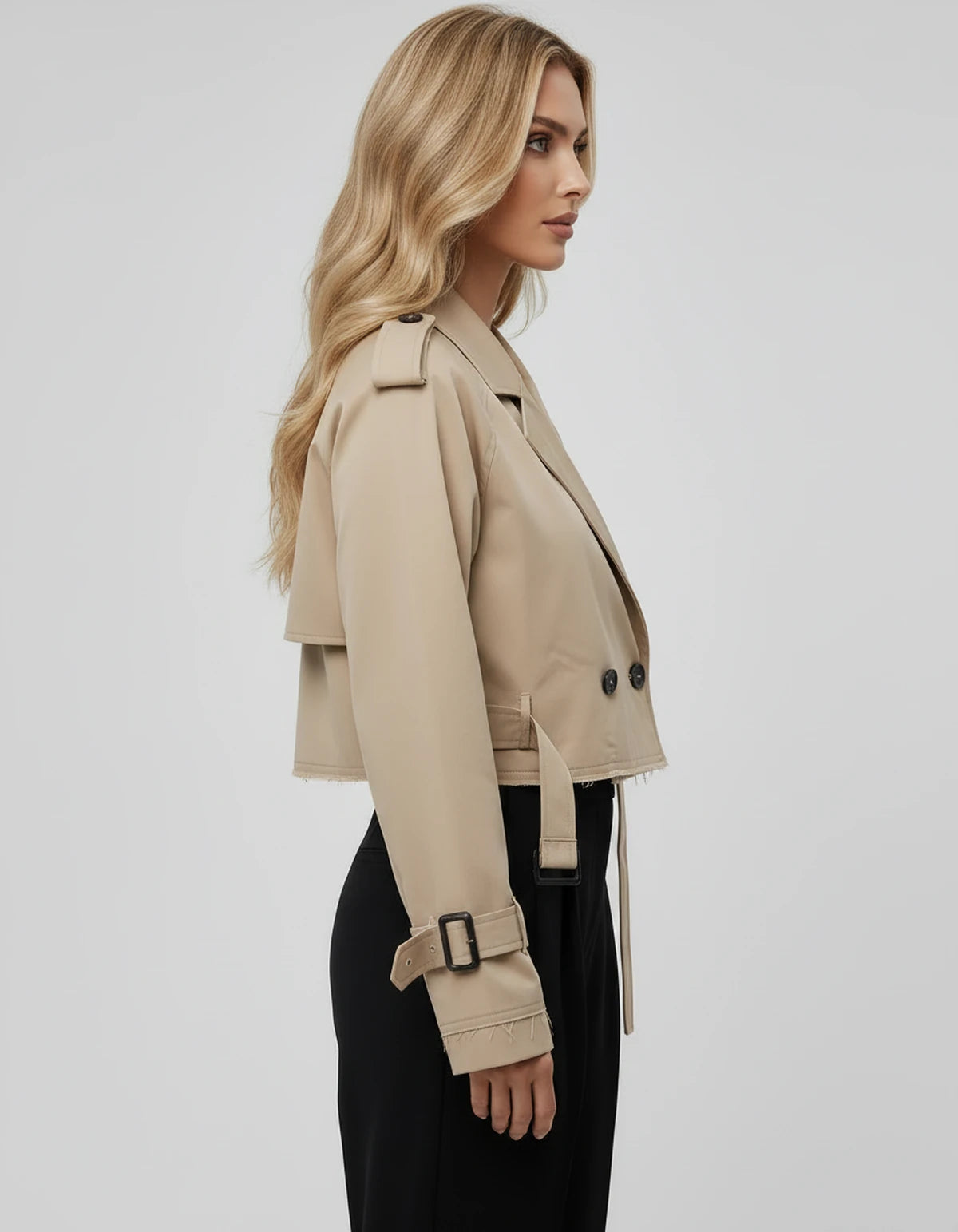 Ashelialle Jackets — Khaki | SKU: RB-824279-khaki-XS,RB-824279-khaki-S,RB-824279-khaki-M,RB-824279-khaki-L,RB-824279-khaki-XL