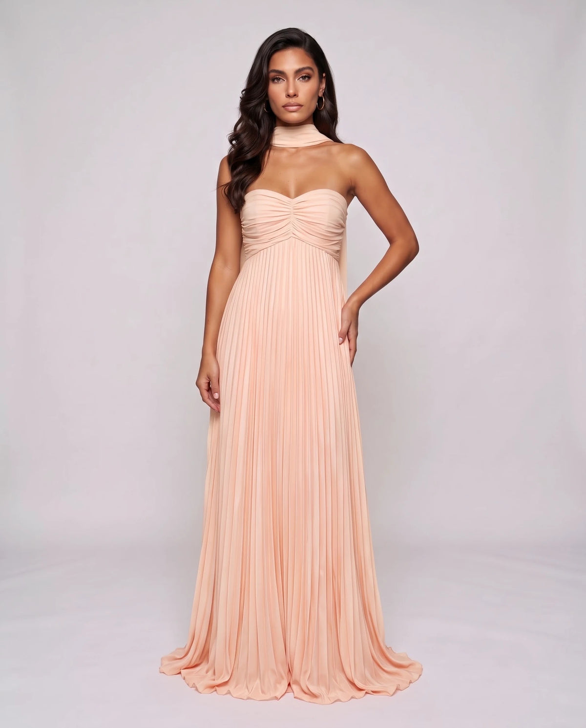 Chiffon Strapless Sweetheart Neckline A-Line Maxi Dress with Scarf for Party, Cocktail, Evening, Wedding Guest & Summer Event | SKU: AMD-584729163847251-BLUSH-L,AMD-584729163847251-BLUSH-M,AMD-584729163847251-BLUSH-S,AMD-584729163847251-BLUSH-XL,AMD-584729163847251-BLUSH-XS
