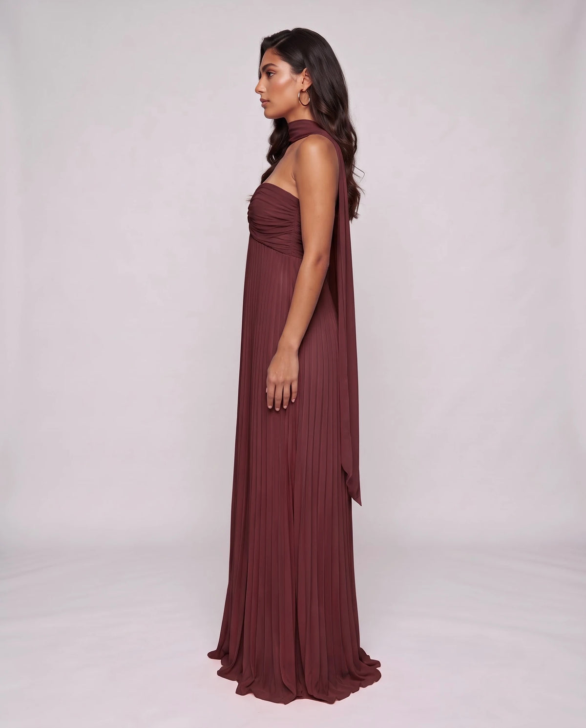 Chiffon Strapless Sweetheart Neckline A-Line Maxi Dress with Scarf for Party, Cocktail, Evening, Wedding Guest & Summer Event | SKU: AMD-584729163847251-BURGUNDY-L,AMD-584729163847251-BURGUNDY-M,AMD-584729163847251-BURGUNDY-S,AMD-584729163847251-BURGUNDY-XL,AMD-584729163847251-BURGUNDY-XS