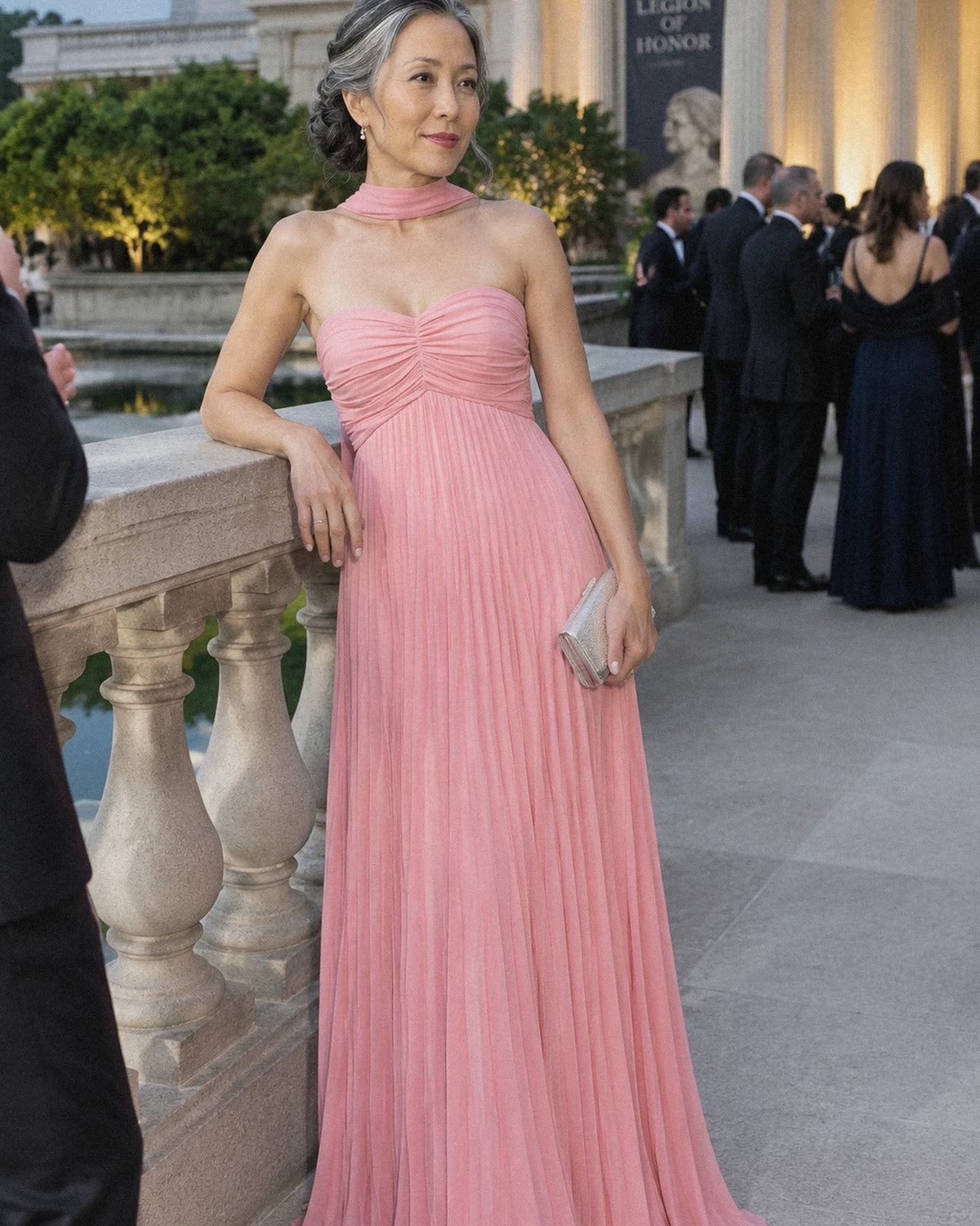 Chiffon Strapless Sweetheart Neckline A-Line Maxi Dress with Scarf for Party, Cocktail, Evening, Wedding Guest & Summer Event | SKU: AMD-584729163847251-CORAL-L,AMD-584729163847251-CORAL-M,AMD-584729163847251-CORAL-S,AMD-584729163847251-CORAL-XL,AMD-584729163847251-CORAL-XS