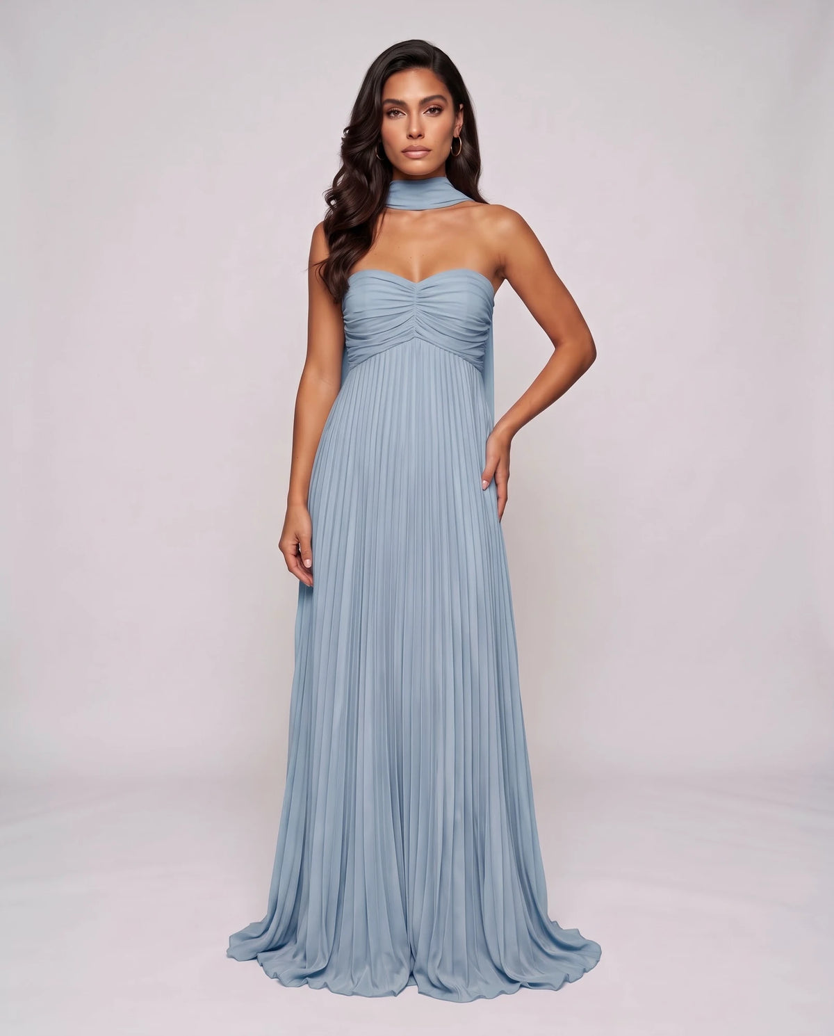 Chiffon Strapless Sweetheart Neckline A-Line Maxi Dress with Scarf for Party, Cocktail, Evening, Wedding Guest & Summer Event | SKU: AMD-584729163847251-DUSTYBLUE-L,AMD-584729163847251-DUSTYBLUE-M,AMD-584729163847251-DUSTYBLUE-S,AMD-584729163847251-DUSTYBLUE-XL,AMD-584729163847251-DUSTYBLUE-XS