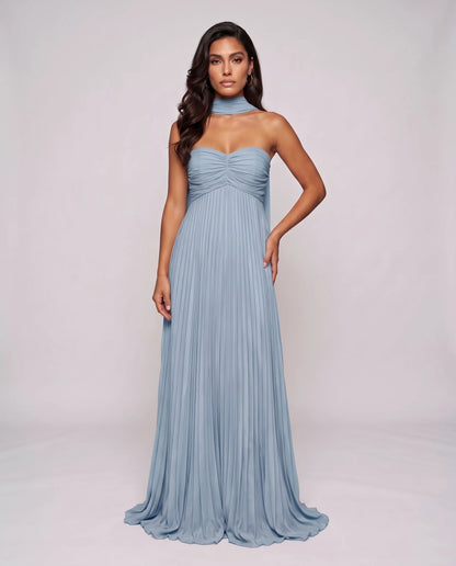 Chiffon Strapless Sweetheart Neckline A-Line Maxi Dress with Scarf for Party, Cocktail, Evening, Wedding Guest & Summer Event | SKU: AMD-584729163847251-DUSTYBLUE-L,AMD-584729163847251-DUSTYBLUE-M,AMD-584729163847251-DUSTYBLUE-S,AMD-584729163847251-DUSTYBLUE-XL,AMD-584729163847251-DUSTYBLUE-XS