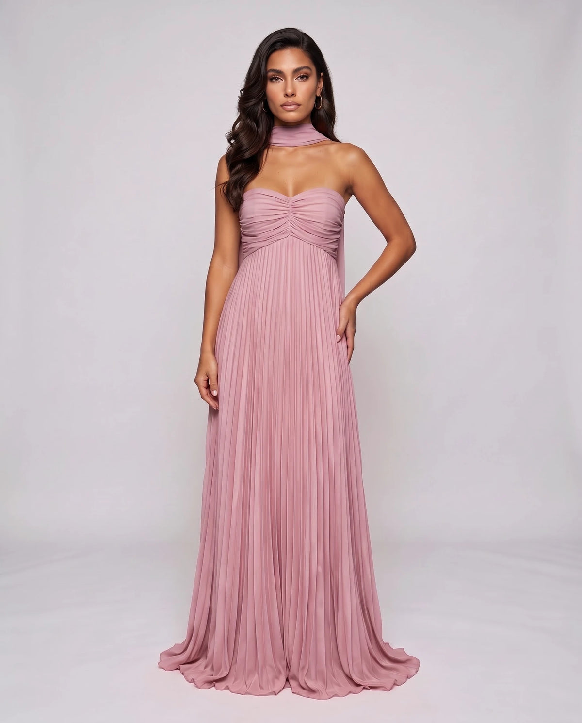Chiffon Strapless Sweetheart Neckline A-Line Maxi Dress with Scarf for Party, Cocktail, Evening, Wedding Guest & Summer Event | SKU: AMD-584729163847251-DUSTYROSE-L,AMD-584729163847251-DUSTYROSE-M,AMD-584729163847251-DUSTYROSE-S,AMD-584729163847251-DUSTYROSE-XL,AMD-584729163847251-DUSTYROSE-XS